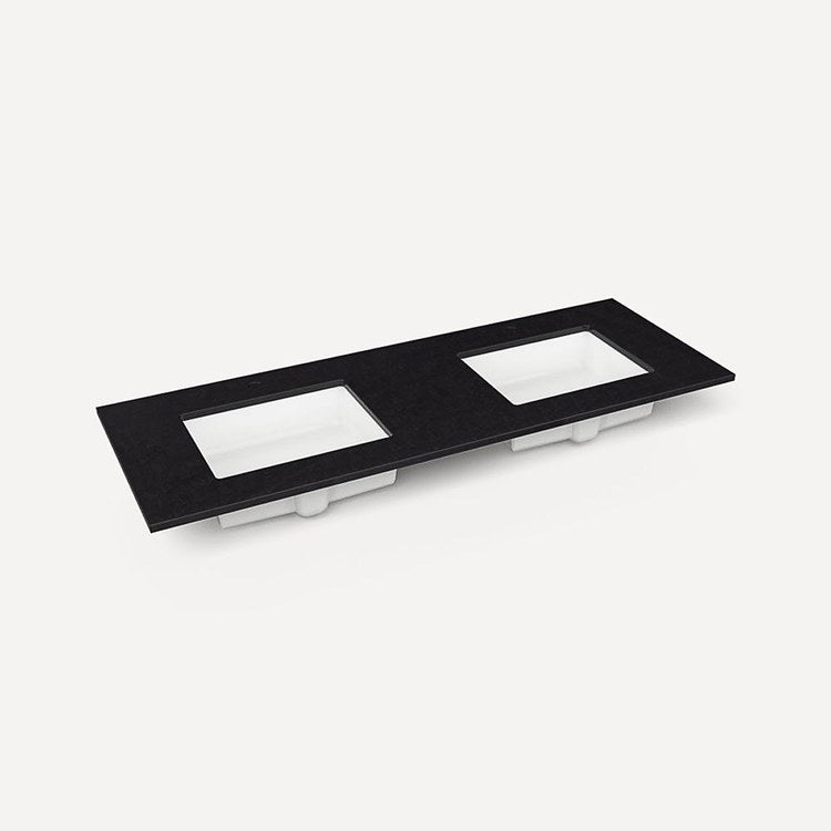 Vanity Top Craft Undermount 61 Inch Lava Black Silestone Quartz 1 Hole
