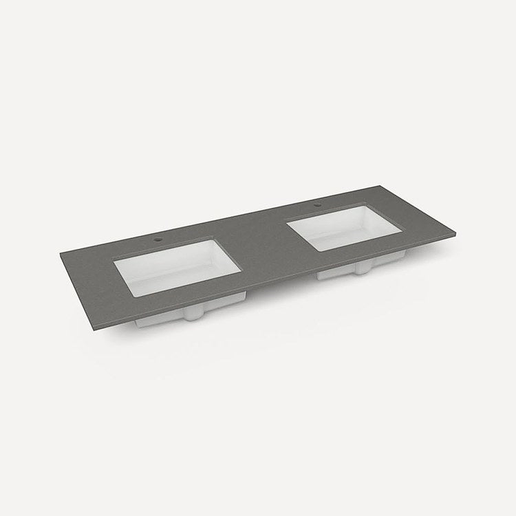 Vanity Top Craft Undermount 61 Inch Stone Gray Silestone Quartz 1 Hole