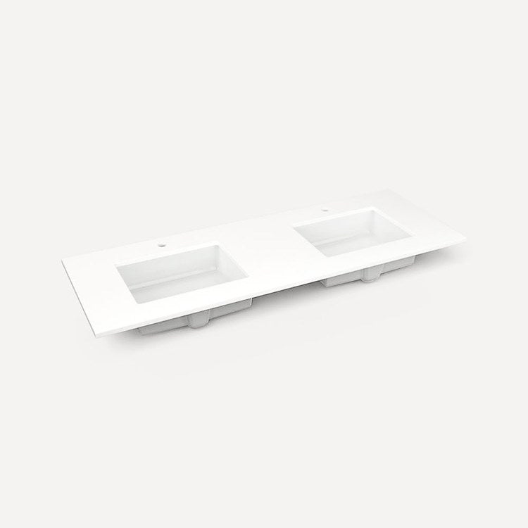 Vanity Top Craft Undermount 61 Inch White Zeus Silestone Quartz 1 Hole