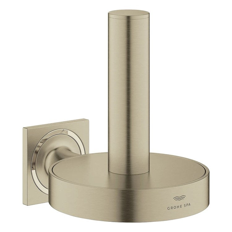 Toilet Paper Holder Allure Brushed Nickel Infinity Metal 5-13/16 Inch Wall Mount - Image 1
