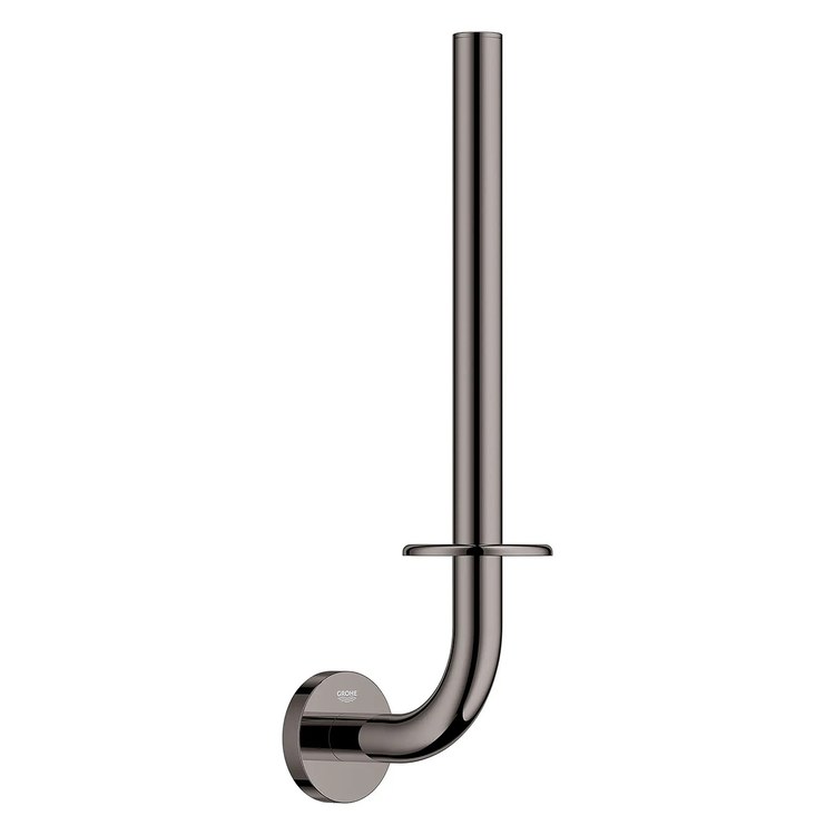 Toilet Paper Holder Essentials Double Hard Graphite Metal 4-9/16 Inch Wall - Image 1