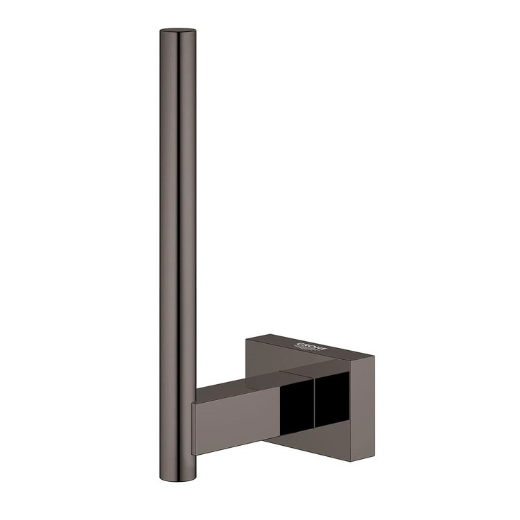 Toilet Paper Holder Essentials Cube Hard Graphite Metal 2-3/8 Inch Wall Mount - Image 2