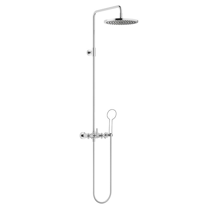 Shower Set TARA Exposed with Mixer Less Handshower 3 Cross/Lever Chrome 1.8 Gallons per Minute - Image 1