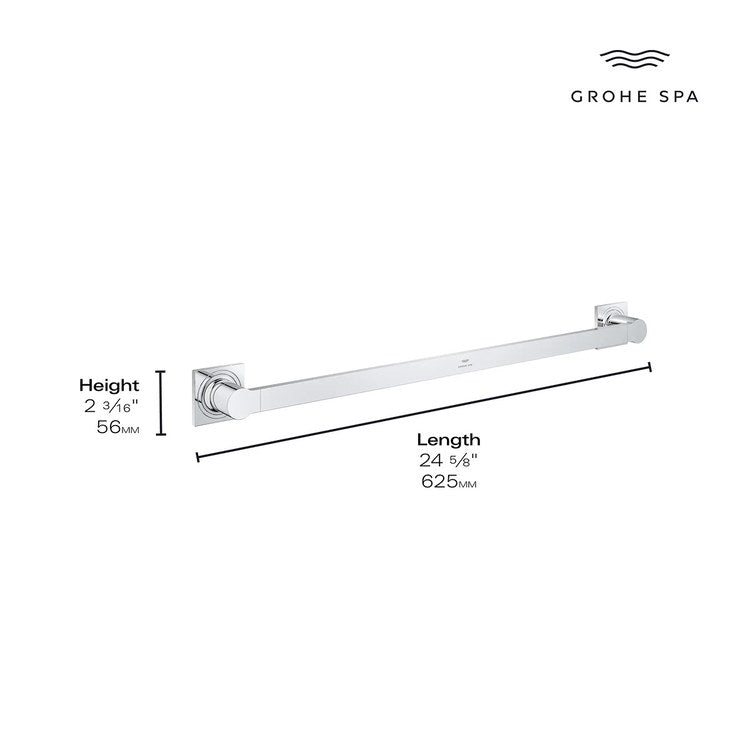 Towel Bar Allure 24 Inch Chrome Metal - Image 3