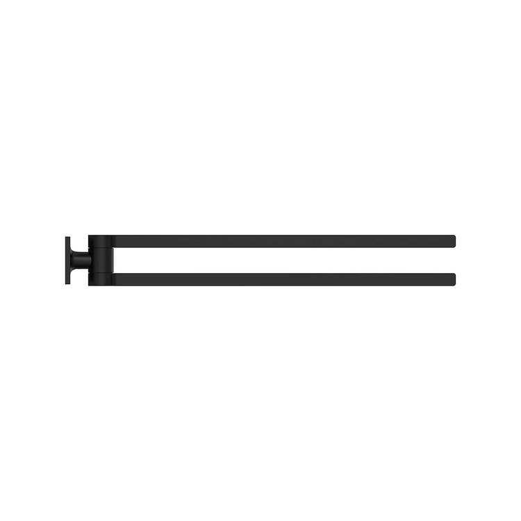 Towel Bar Allure 24 Inch Double Matte Black Metal - Image 2