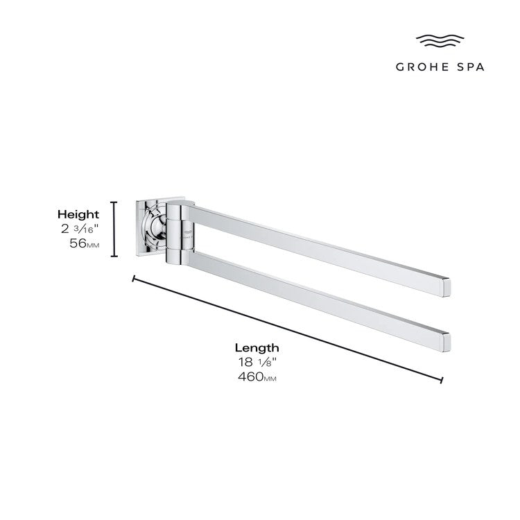 Towel Bar Allure 24 Inch Double Matte Black Metal - Image 3