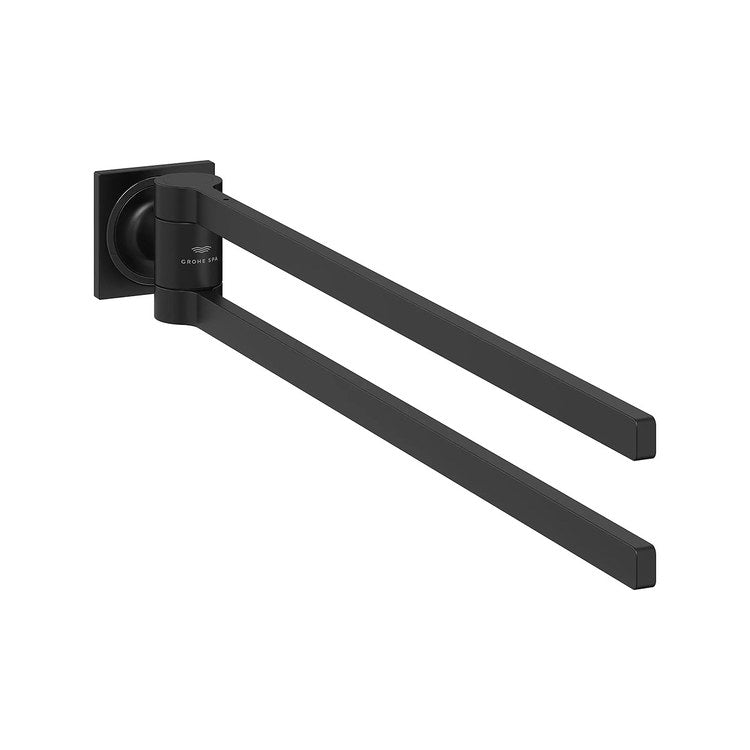 Towel Bar Allure 24 Inch Double Matte Black Metal - Image 1