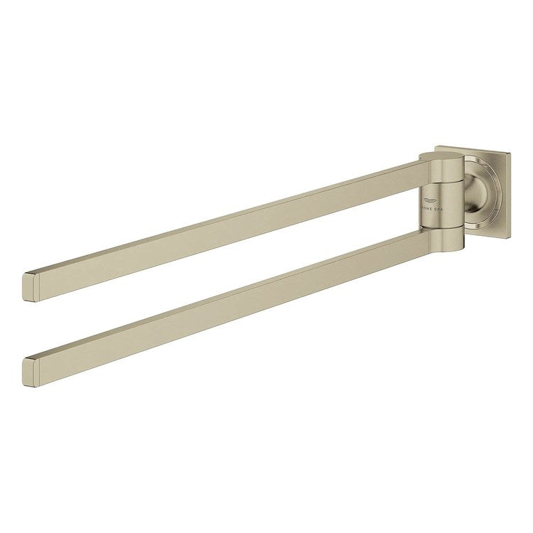Towel Bar Allure 24 Inch Double Brushed Nickel Metal - Image 2