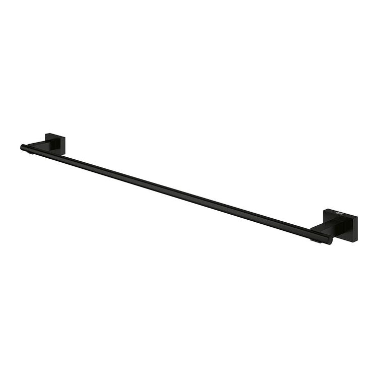 Towel Bar Essential Cube 24 Inch Matte Black Metal - Image 2