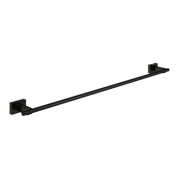 Towel Bar Essential Cube 24 Inch Matte Black Metal - Image 1