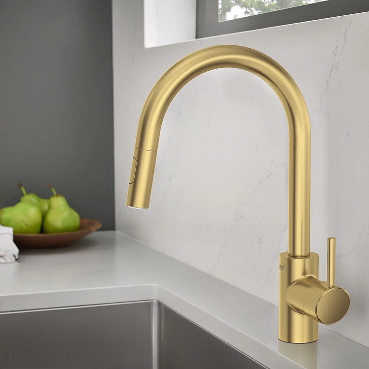 Kitchen Faucet Concetto 1 Lever ADA Brushed Cool Sunrise Pull Down 2 Function 360 DEG Swivel 1 Hole 1.75 Gallons per Minute - Image 3