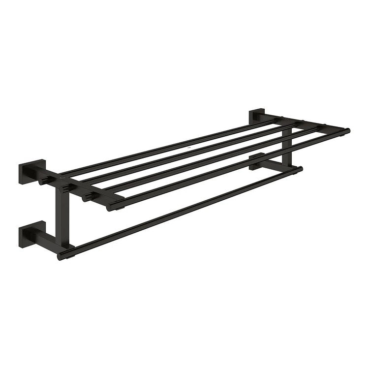Towel Rack Essentials Cube Multi Matte Black 23-5/8 Inch Metal 8-1/4 Inch Wall Mount - Image 1