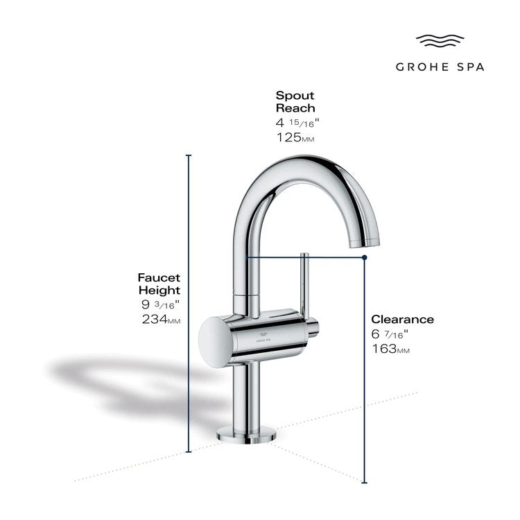 Lavatory Faucet Atrio M-Size 1 Lever ADA CALGreen CEC WaterSense StarLight Chrome 1.2 Gallons per Minute Deck High Arc Swivel 1 Hole - Image 3