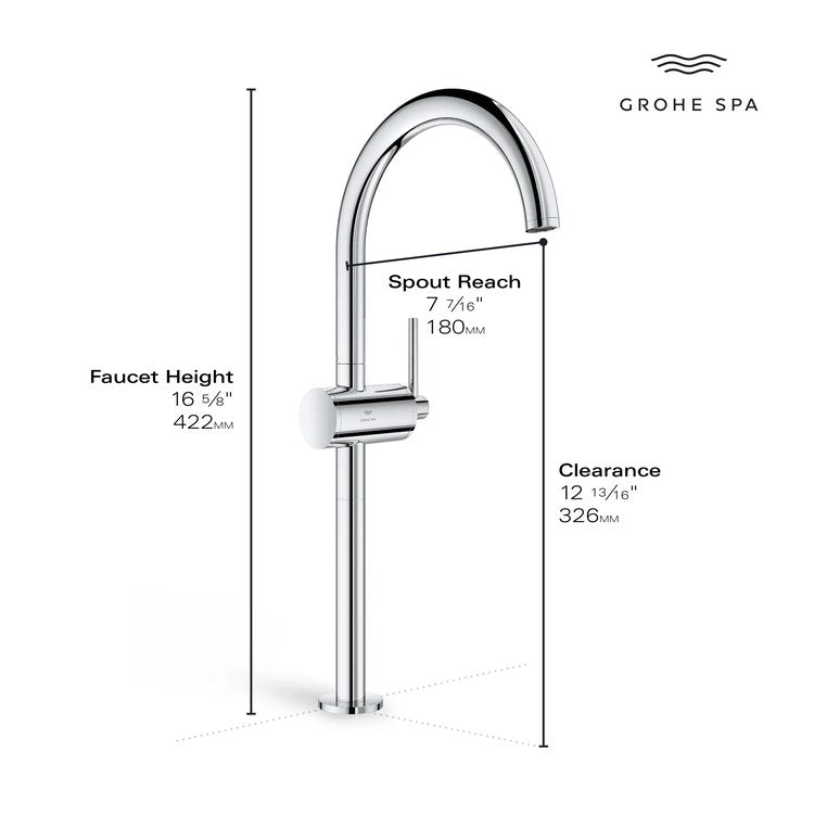 Lavatory Faucet Atrio Extra Large 1 Lever ADA WaterSense StarLight Chrome 1.2 Gallons per Minute 1 Hole - Image 2