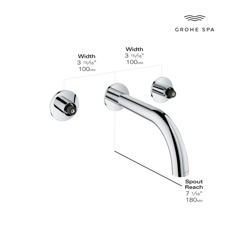 Lavatory Faucet Atrio Wall Mount 2 Cross WaterSense Matte Black 1.2 Gallons per Minute 3 Hole - Image 2