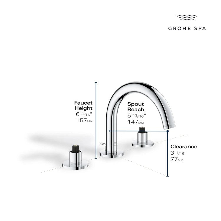 Lavatory Faucet Atrio Widespread Less Handle Brushed Cool Sunrise 1.2 Gallons per Minute - Image 3