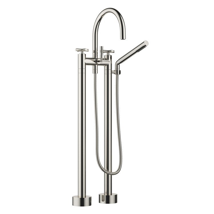 Tub Filler TARA Mixer 5-7/8 Inch Spread 3 Cross/Lever Platinum Freestanding 5.8 Gallons per Minute - Image 1