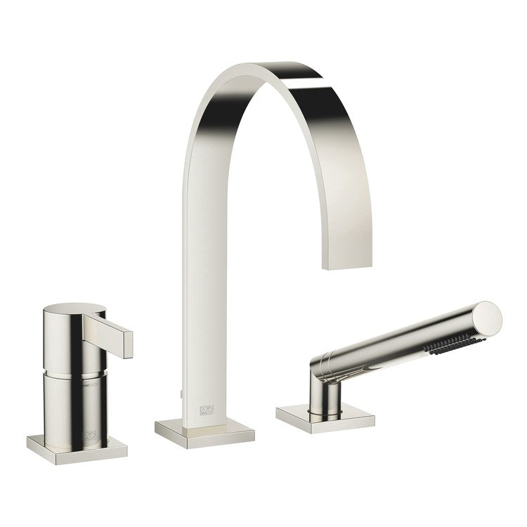 Tub Filler MEM Mixer for Deck Mount with Handshower 1 Lever Platinum - Image 1