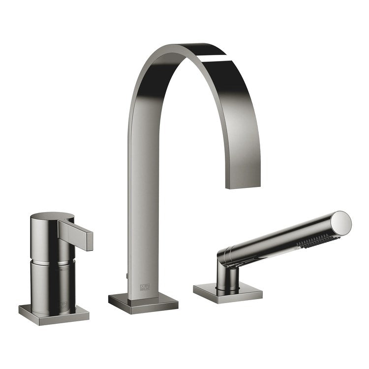 Tub Filler MEM Mixer for Deck Mount with Handshower 1 Lever Dark Chrome