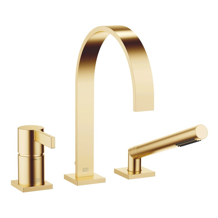 Tub Filler MEM Mixer for Deck Mount with Handshower 1 Lever Brushed Durabrass - Image 1