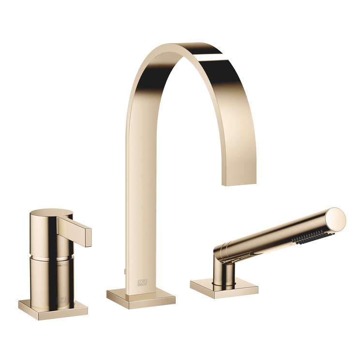 Tub Filler MEM Mixer for Deck Mount with Handshower 1 Lever Champagne - Image 1