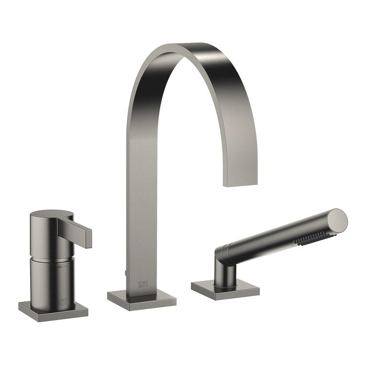 Tub Filler MEM Mixer for Deck Mount with Handshower 1 Lever Brushed Dark Platinum - Image 1