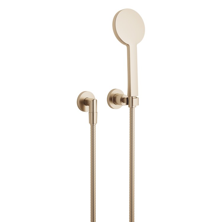 Handshower Set TARA with Individual Flanges Brushed Champagne Compact Rain 1.8 Gallons per Minute - Image 1