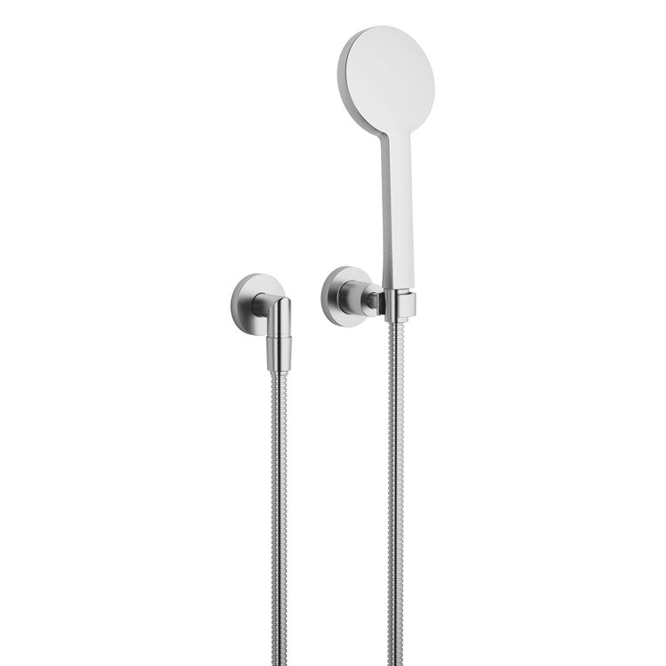 Handshower Set TARA with Individual Flanges Brushed Chrome Compact Rain 1.8 Gallons per Minute - Image 1
