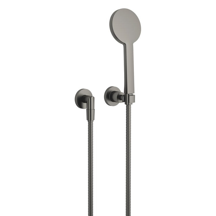 Handshower Set TARA with Individual Flanges Brushed Dark Platinum Compact Rain 1.8 Gallons per Minute - Image 1