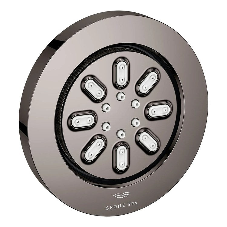 Body Spray Aqua Hard Graphite Rainshower Round 2 Function 0.9 Gallons per Minute 1/2 Inch NPT