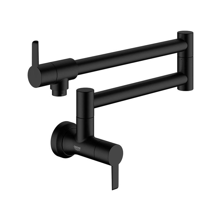 Pot Filler Zedra Wall Mount 2 Lever WaterSense Matte Black 1 Hole 3.9 Gallons per Minute - Image 1