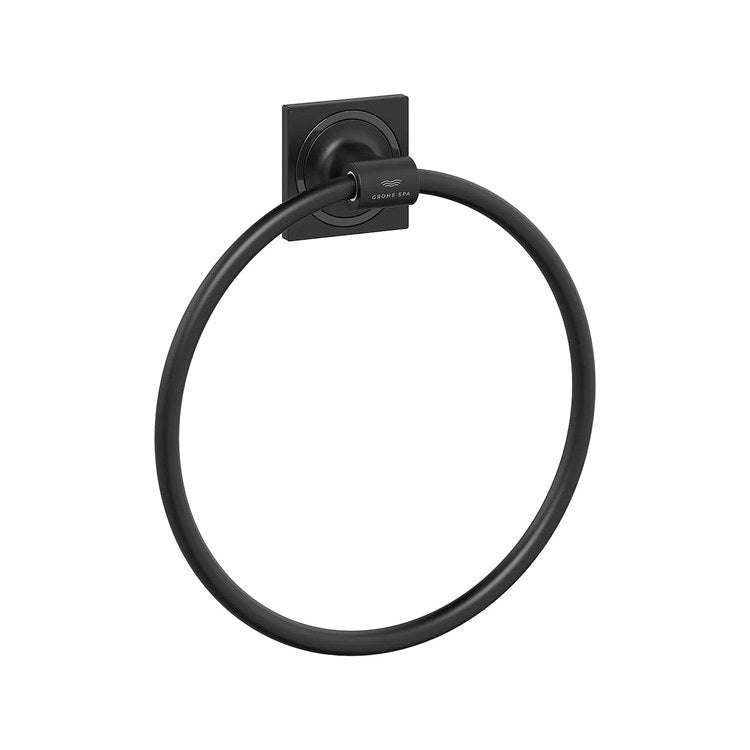 Towel Ring Allure 8 Inch Matte Black Metal 1-7/8 Inch
