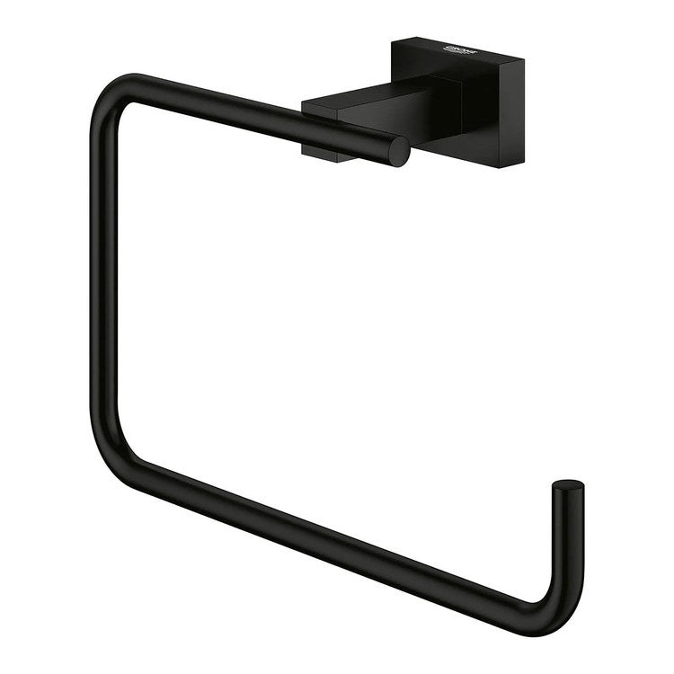 Towel Ring Essentials 8 Inch Cube Matte Black Metal 1-1/8 Inch - Image 2