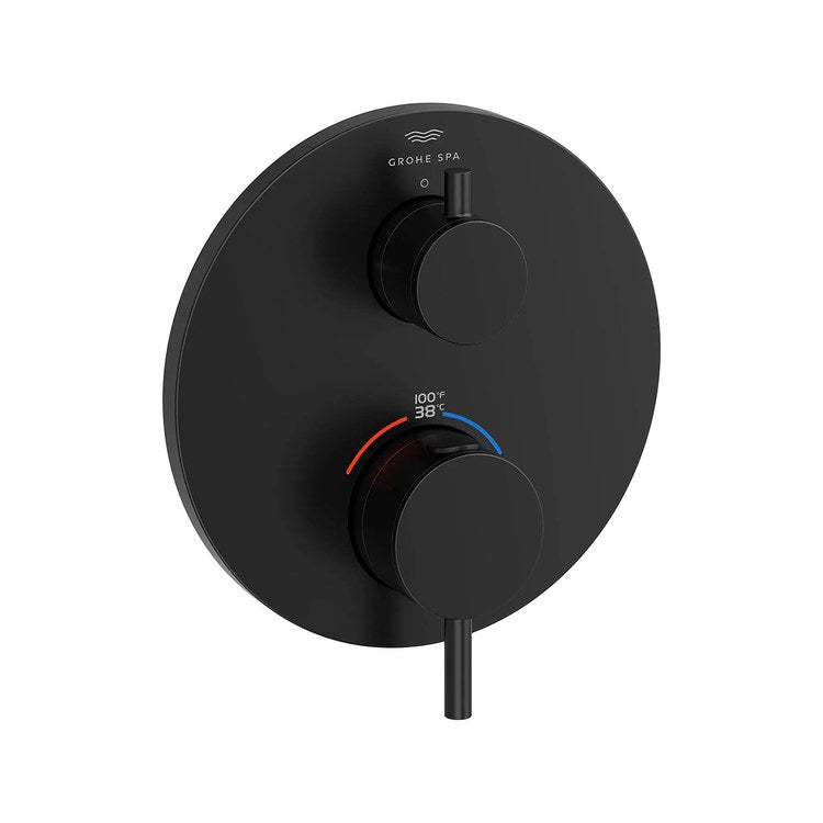 Thermostatic Valve Trim Atrio 2 Function 2 Lever Matte Black - Image 1