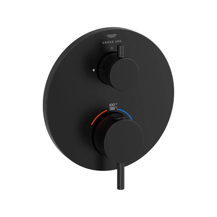 Thermostatic Valve Trim Atrio 1 Function 2 Lever Matte Black - Image 1