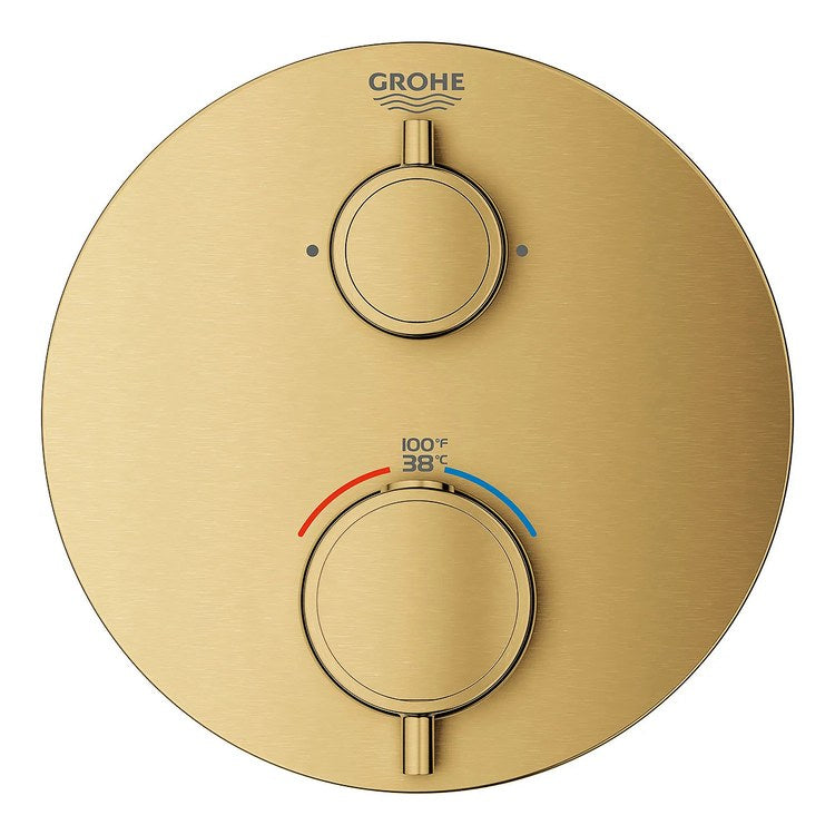 Thermostatic Valve Trim Grohtherm 2 Function 2 Lever Brushed Cool Sunrise WaterSense ADA - Image 2