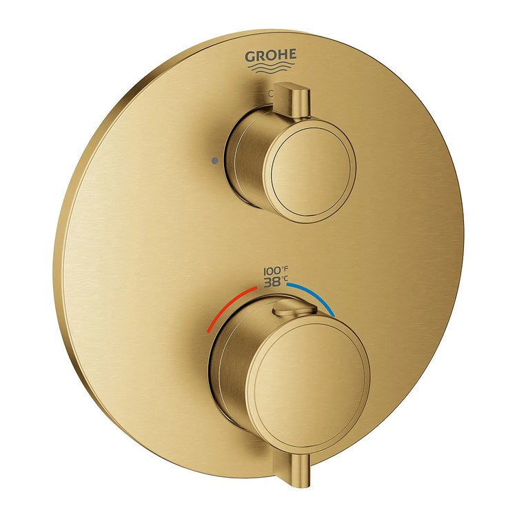 Thermostatic Valve Trim Grohtherm 2 Function 2 Lever Brushed Cool Sunrise WaterSense ADA - Image 3