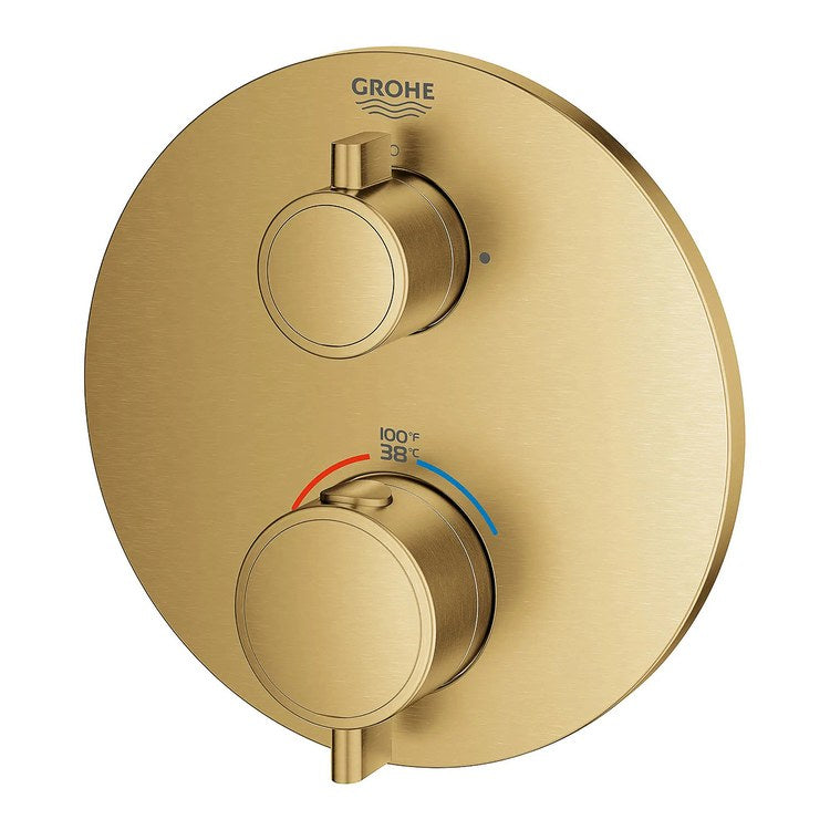 Thermostatic Valve Trim Grohtherm 2 Function 2 Lever Brushed Cool Sunrise WaterSense ADA - Image 1