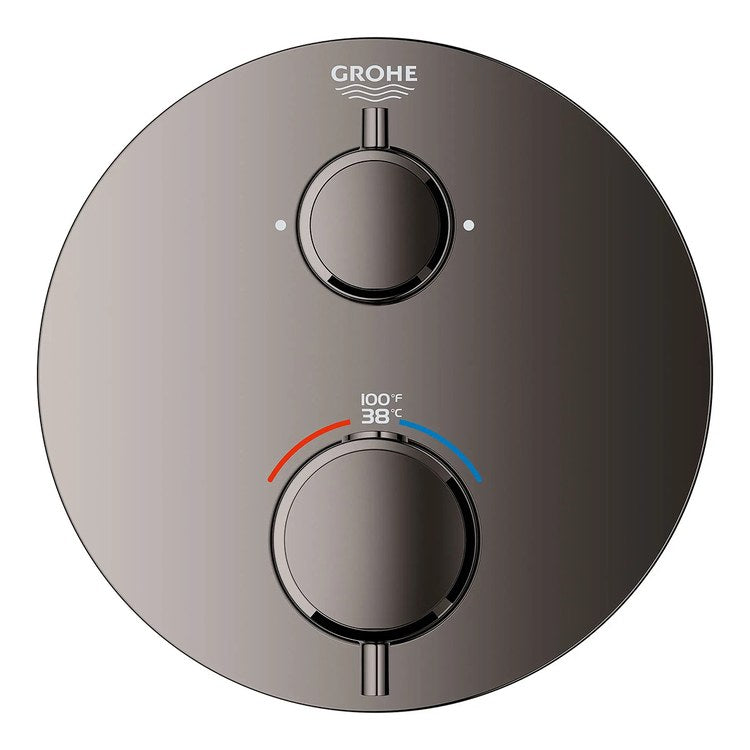 Thermostatic Valve Trim Grohtherm 2 Function 2 Lever Hard Graphite WaterSense ADA - Image 1