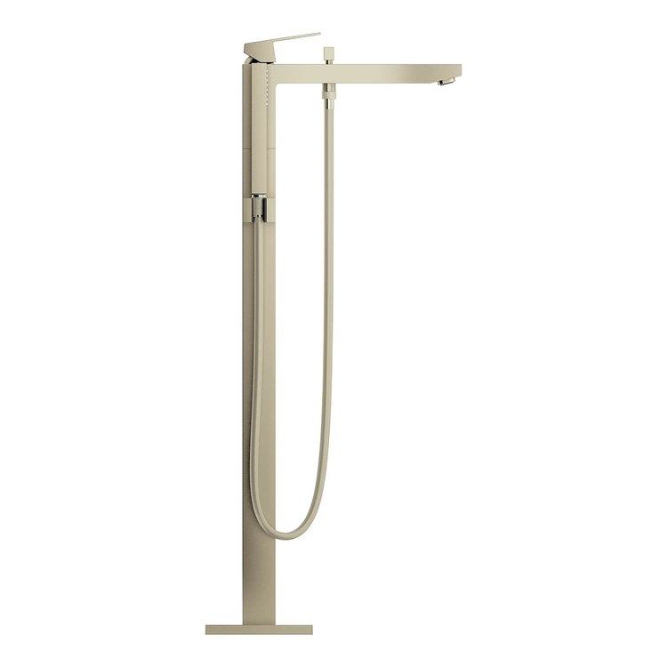 Tub Filler Eurocube Freestanding with Handshower 1 Lever ADA Brushed Nickel - Image 3