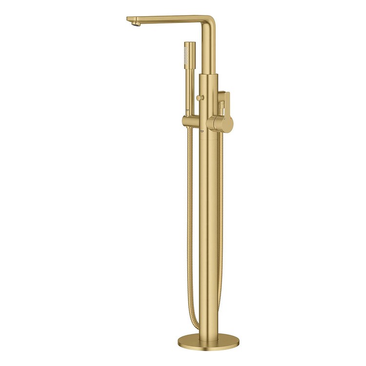Tub Filler Lineare Freestanding with Handshower 1 Lever ADA Brushed Cool Sunrise - Image 3