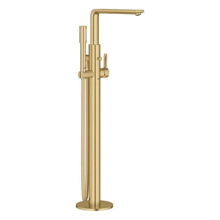 Tub Filler Lineare Freestanding with Handshower 1 Lever ADA Brushed Cool Sunrise - Image 1