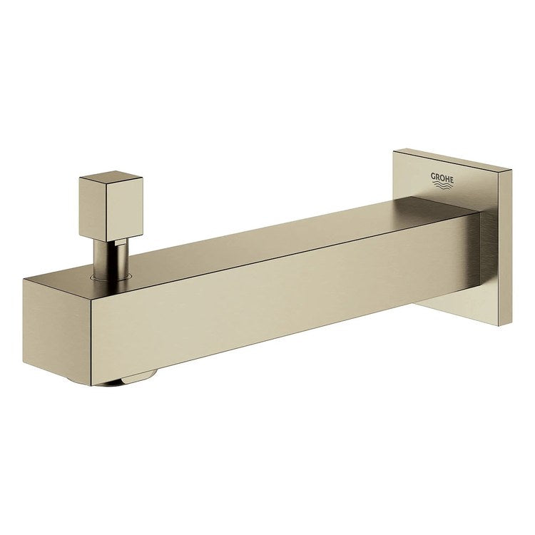 Tub Spout Eurovcube with Diverter Brushed Nickel 6-11/16 Inch Metal - Image 3