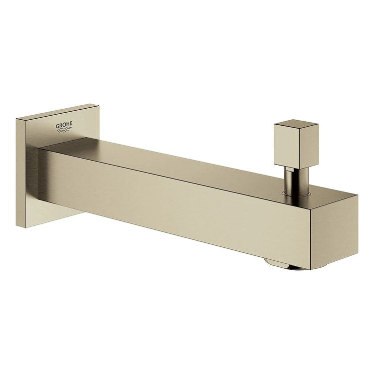 Tub Spout Eurovcube with Diverter Brushed Nickel 6-11/16 Inch Metal - Image 1