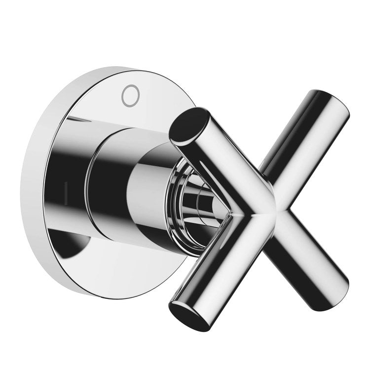 Diverter TARA Wall Mount 2 Way with Shut-Off Function Chrome 1 Hole 1 Cross