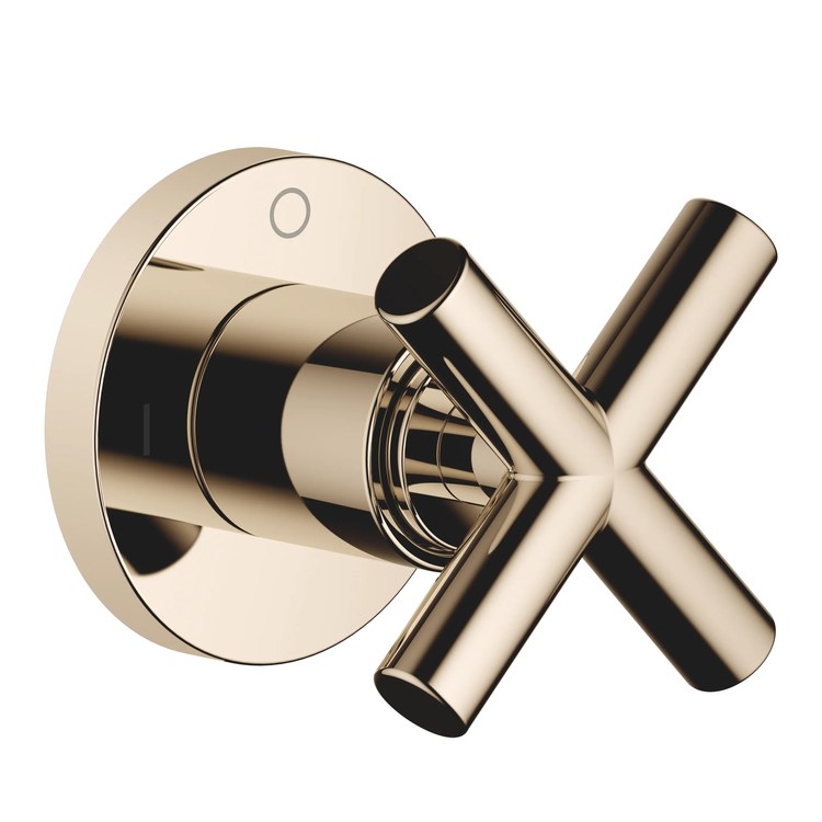 Diverter TARA Wall Mount 2 Way with Shut-Off Function Champagne 1 Hole 1 Cross