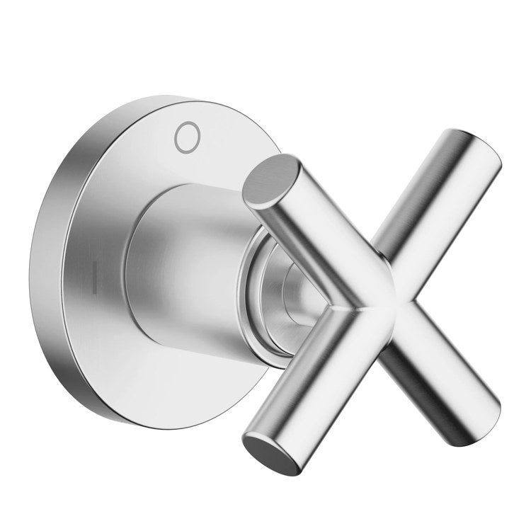 Diverter TARA Wall Mount 2 Way with Shut-Off Function Brushed Chrome 1 Hole 1 Cross - Image 1
