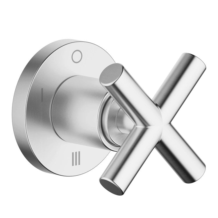 Diverter TARA Wall Mount 3 Way with Shut-Off Function Brushed Chrome 1 Hole 1 Cross - Image 1