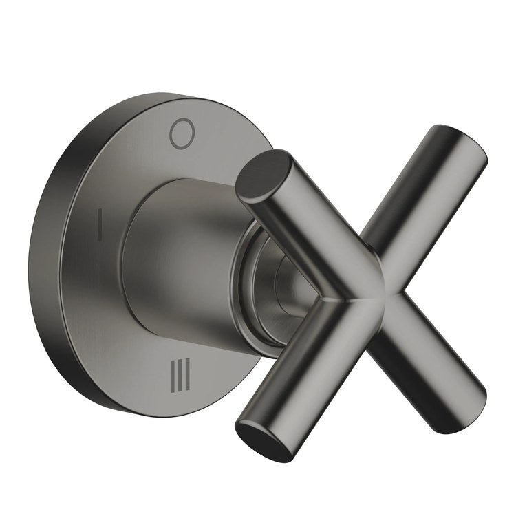 Diverter TARA Wall Mount 3 Way with Shut-Off Function Brushed Dark Platinum 1 Hole 1 Cross