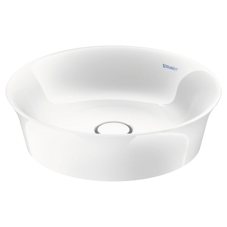 Vessel White Tulip Less Faucet Hole 17 Inch White High Gloss DuraCeram 16-7/8 Inch - Image 1